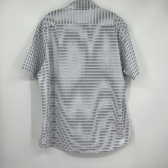 Natural Blue by Visitor Striped Multi Buttondown Collared Short Sleeves Shirt - Picture 6 of 11
